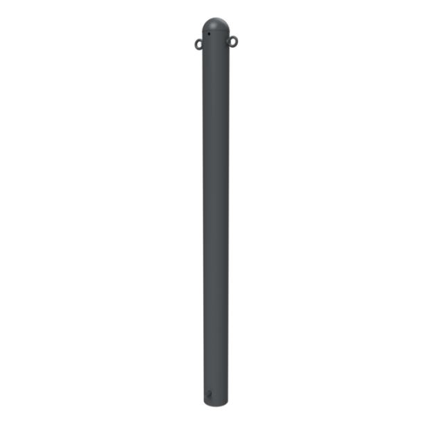 Dekorativ puller | st�lr�r � 89 mm | med halvkuglehoved | fastmonteret, til indst�bning i beton med jordanker, total l�ngde ca. 1300 mm | med 2 �jer
